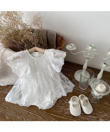 imKutie Baby Girl Romper - Lace Embroidered Ruffle Princess Dress for 1st Birthday Cake Smash Outfit, 6-12 Months - Buy Online on GoSupps.com