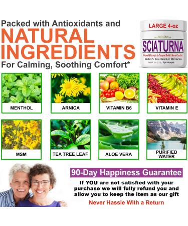 Sciatica Nerve Cream - Maximum Strength Comfort Cream for Feet, Hands, Legs, Toes, Back, Best Reliever - Natural Ultra Strength Arnica, MSM, Menthol, Soothing Comfort, Large 4 Oz - Buy Online on GoSupps.com