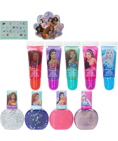 Townley Girl Disney The Little Mermaid Sparkly Makeup Set for Girls - 11 Pcs, Lip Gloss, Nail Polish, Stickers | Ideal for Parties, Sleepovers | Birthday Gift for Girls 3 Yrs - Buy Online on GoSupps.com