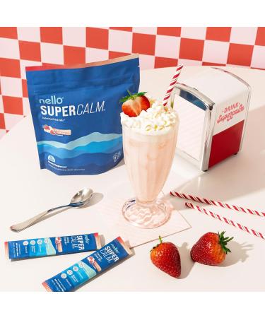 Nello Supercalm Drink Mix - Strawberries & Cream and Orange Creamsicle Ashwagandha KSM 66 Magnesium Glycinate & L-Theanine Supplement - Focus and Relaxation Support (2 x 20 Travel Packets) - Buy Online on GoSupps.com