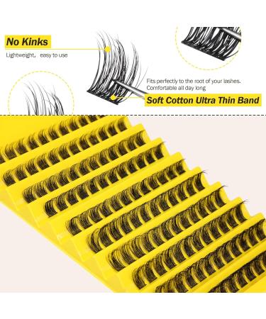Newcally Lash Clusters 120pcs 10-16mm DIY Individual Eyelash Extensions - Wispy Natural C D Curl False Eyelashes - Buy Online on GoSupps.com
