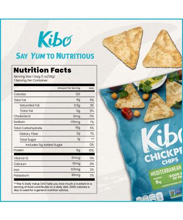 Kibo Chickpea Chips - Gluten-Free, Vegan, Non-GMO, Mediterranean Herbs, 1 oz (12 Pack) - Buy Online on GoSupps.com