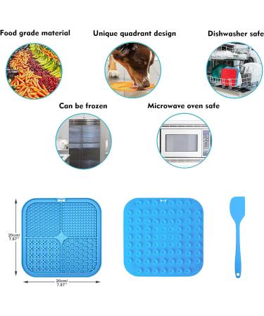 Lick Mat for Dogs - BPA-Free 2 Pack Leak Proof Mats with Strong Suction | Ideal for Bathing Training Fur & Claw Care - Includes Silicone Spatula - Buy Online on GoSupps.com