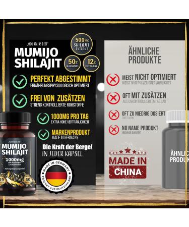 Buy Saint Nutrition Mumijo Shilajit 1000 mg - High Dose Black Gold from Himalayas 50% Humic & 12% Fulvic Acid - 120 Capsules for Optimal Health - Buy Online on GoSupps.com