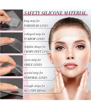 11 Pcs Silicone Forehead Fold Pads - Reusable Anti-Wrinkle Stripes for Women | Transparent Face Patches for Skin Care - Buy Online on GoSupps.com
