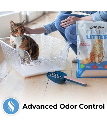Alpha Paw Genius Cat Litter - 5-Color Health Indicator, Odor Eliminating, Non-Stick Crystals, High Absorption - Unscented, 1 Cat - Buy Online on GoSupps.com