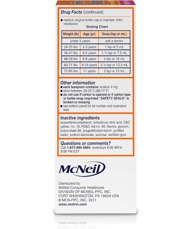 Children's Motrin Oral Suspension | Berry Flavored Pain Relief Ibuprofen | 4 fl oz - Buy Online on GoSupps.com