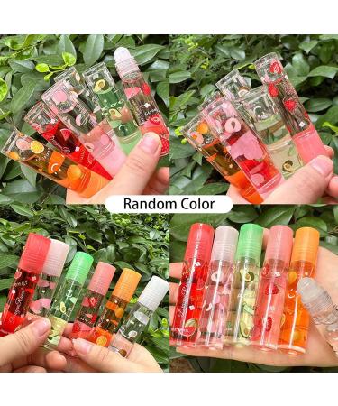  POVVFRTY Moisturizing Lip Oil Fruit Flavor Roller Lip Gloss Nourishing Lip Oil Long Lasting Non-Sticky Lip Gloss Transparent Colorless Lip Gloss for Women /2766 - Buy Online on GoSupps.com