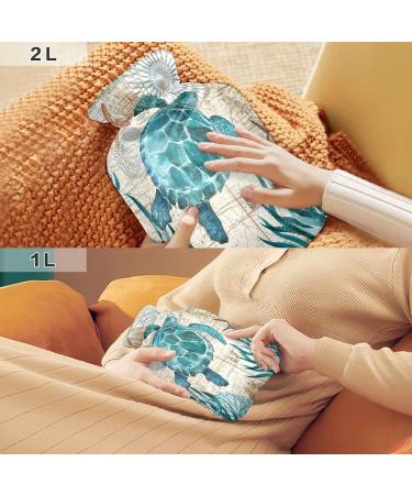 Sea Turtle Hot Water Bottle with Cover | 1L Heating Bag for Pain Relief & Cramps | International Shipping Available - Buy Online on GoSupps.com