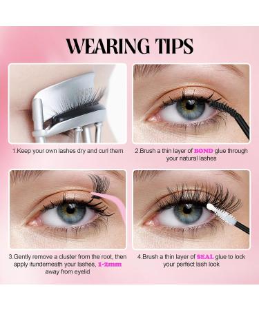 110Pcs Lash Clusters DIY Eyelash Extension Kit | D Curl Mega Volume Wispy Individual Lashes | Long Lasting Bond & Seal | Lash Tweezers | Home Eyelash Extensions - KIT-05 - Buy Online on GoSupps.com