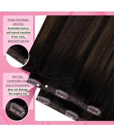 Youngsee Clip In Extensions - 55cm Real Hair Ombre Brown 120g (7PCs) - Premium Clip-In Extensions for Women - Buy Online on GoSupps.com