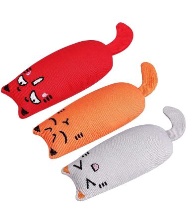 Bojafa Cat Catnip Toys For Indoor Cats Adult: 3 Pack Soft Kitten Teething Chew Toys Small Cat Kicker Toy Interactive Catnip Plush Toys Strong Catnip Pillow Pet Cute Cat Nip Teeth Cleaning Toys - Buy Online on GoSupps.com