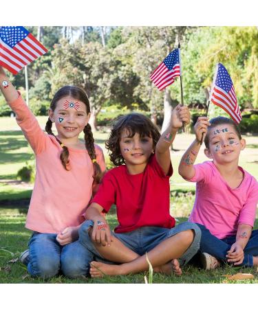 50 Pcs Patriotic Temporary Tattoos | 12 Sheets USA Flag Design | 4th of July, Memorial Day, Labor Day Decorations - Buy Online on GoSupps.com