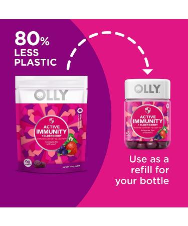 OLLY Immunity Gummy - Elderberry, Zinc, Vitamin C Supplement for Active Immune Support - 90 Count - Buy Online on GoSupps.com