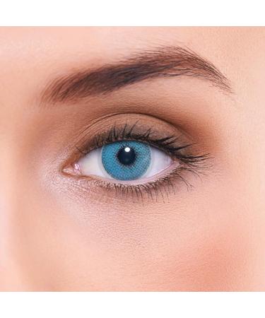 Shop Lenzotica Natural Sapphire Blue Contact Lenses - Strong Coverage 0.00 Diopters 3-Month Soft Lens Includes Case - International Shipping Available - Buy Online on GoSupps.com