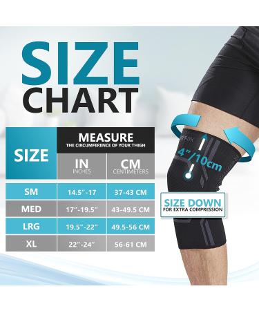 Knee Compression Sleeve for Men & Women - 2 Pack Knee Brace for Running & Exercise (Large) | International Shipping - Buy Online on GoSupps.com