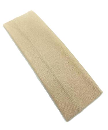 7cm Plain Stretchy Fabric Headband Kylie Band Headband Hairband Hair Bandeau (Beige)