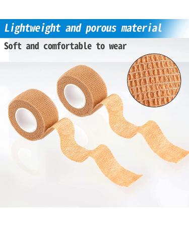 24 Pack 1 x 5 Yards Self Adherent Cohesive Wrap Bandages - Skin Color Athletic Tape for Sports, Wrist Support - Elastic Self Adhesive First Aid Tape - Buy Online on GoSupps.com