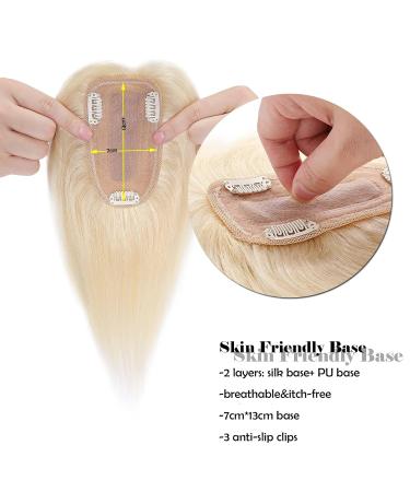 Premium Clip-in Real Hair Extensions | 7A Remy Hair Topper | Thickening Toupet | Platinblond 60# - 25cm - Buy Online on GoSupps.com