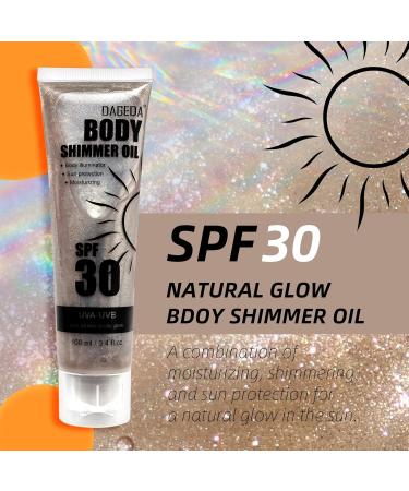  Prreal Shimmer Body Oil SPF 30 100ml Glittering sunscreen with Centella Asiatica extract and light body moisturizer non-sticky shimmering bronze sunscreen - Buy Online on GoSupps.com