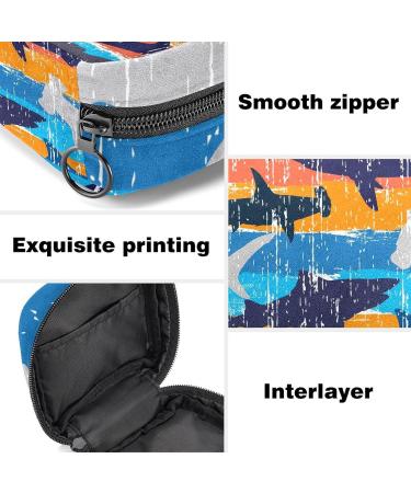 Abstract Underwater Sharks Sanitary Napkins Storage Bag | Portable Period Pocket for Women & Teen Girls - Buy Online on GoSupps.com