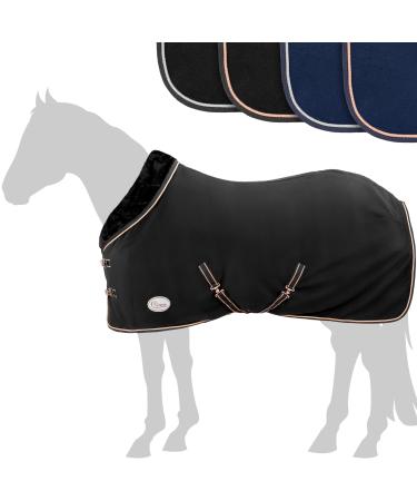 Esposita sweat ceiling with fur collar champion edition fleecedecover with collar and ornamental piping paradise ceiling show blanket black-rose gold 165cm black/rose gold 165cm