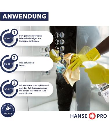 Buy Hanseatic Steel Cleaner 2 x 500 ml - Fragrance-Free Streak-Free Ideal for Kitchen & Grill - Ready to Use - Buy Online on GoSupps.com