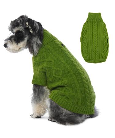 Hjumarayan dog sweater - simple & elegant sweater dog warm dog sweater medium -sized dogs with hole for leash beautiful dog sweater with legs for French bulldog (green XL) XL (breast 62cm back 46cm)