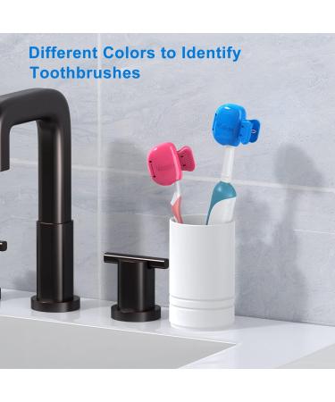 MSpan Toothbrush Protection Clip Pod - Compatible with Oral-B Philips Colgate | 2 Packs in Dark Pink & Blue - Protect Your Toothbrush Heads - Buy Online on GoSupps.com