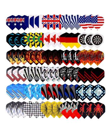 Tezoro Standard Dart Flights sets 30 sets 90 pcs Durable Replacement Dart Accessories Parts Supplies, Rich Variety of Designs Tail Wing