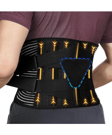 Back Brace for Lower Back Pain Relief from Sciatica Herniated Disc With Lumbar Support Pad For Home & Lifting At Work For Women and Men-(Large) Large (37.4 -45.3 )