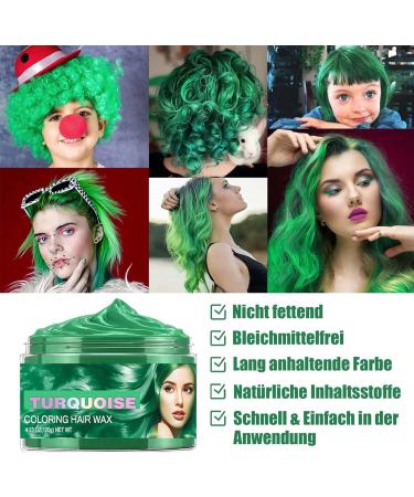  EONFAVE Temporary Green Hair Dye 100g Styling Wax for Men Women Instant Cream for Natural Hair Natural Hairdressing Cream Cosplay and Christmas - Buy Online on GoSupps.com