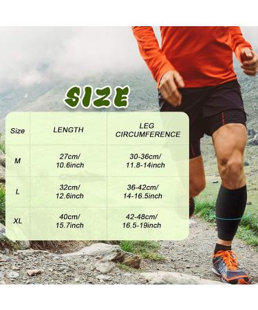 Calf Compression Cuff & Shin Rails - Footless Socks for Men & Women | Sports Flight & Hiking Support Black Medium Size - Buy Online on GoSupps.com