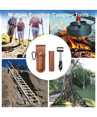 Survival Settlers Tool: Bushcraft Settlers Wrench, Scotch Eye Wood Drill Peg and Manual Hole Maker - Camping Bushcraft Gear and Equipment for Outdoor Backpacking - Buy Online on GoSupps.com