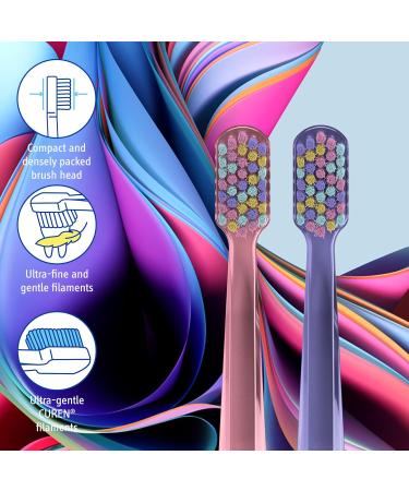 Curaprox CS 5460 Ultra Soft Manual Toothbrush - Special Edition Colorful Curls (2 Pack) | Best for Gentle Cleaning and Gum Care - Buy Online on GoSupps.com