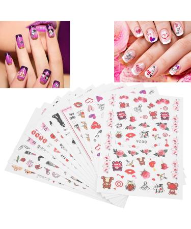 Nail Art Sticker Red Lips Heart Shape Non toxic Nail Adhesive Sticker for Nails Toenails for Household Nail Shop for DIY Nail Art - Buy Online on GoSupps.com
