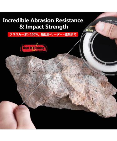 Capt Jay Fishing 100% Fluorocarbon Leader 100LB - 55Yds | Virtually Invisible, Abrasion Resistant, Ultralow Stretch Saltwater Fishing Line - Buy Online on GoSupps.com