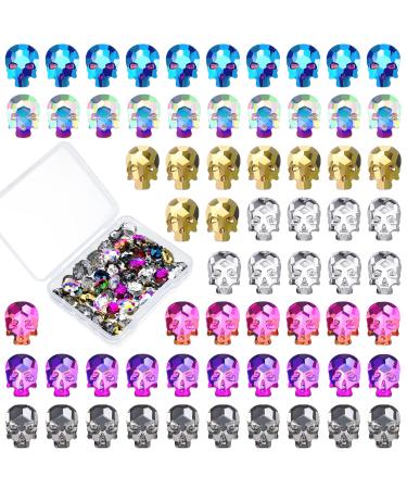 105 Pieces Skull Nail Charm Punk Skull Nail Charms 3D Halloween Nail Charms Nail Bling Rhinestones Nail Jewelry and Decorations for Women Girls Nail Decor Halloween Parties - Buy Online on GoSupps.com