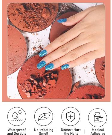 Kalolary Gel Nail Polish Strips Nail Gel Art Sticker Waterproof Full Nail Wraps Decal Sets with Nail File and Stick for Women Girls Nail Art Decor (UV/LED Lamp Required) (Shiny Blue) - Buy Online on GoSupps.com