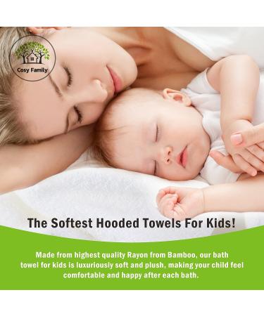 3 Pack Bamboo Baby Hooded Towels - Ultra Soft Unisex Bath Towels for Babies - Newborn Essential - Highly Absorbent Toddler Towels in White - Buy Online on GoSupps.com