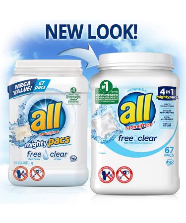 all Mighty Pacs Laundry Detergent Free Clear for Sensitive Skin - 134 Total Loads - 67 Count x 2 Pack - Buy Online on GoSupps.com