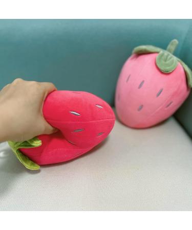 Luckbanjie 2pcs Strawberry Plush Toy Set - Cute Fruit Kids Pillows for Girls Home Decor - Stuffed Strawberry Plushies (Red+Pink 7.8 Inch) - Buy Online on GoSupps.com