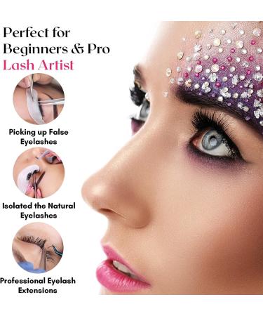 Professional Fiber Tip Lash Tweezers Set - Japanese Steel, Curved & Volume Lash Tweezers - Blush Pink - My Lash Tools - Buy Online on GoSupps.com