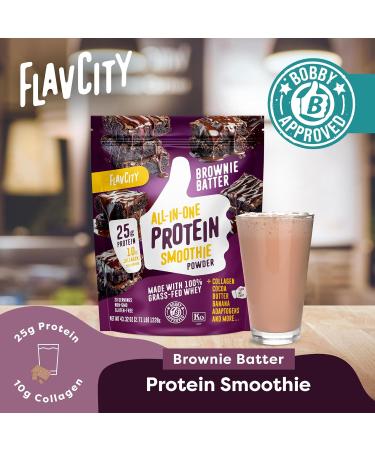 FlavCity Butter Coffee & Brownie Smoothie Bundle - 25g Grass Fed Whey Protein Powder & Collagen in Chocolate and Coffee Flavors - Gluten Free (20 Servings Each) - Buy Online on GoSupps.com
