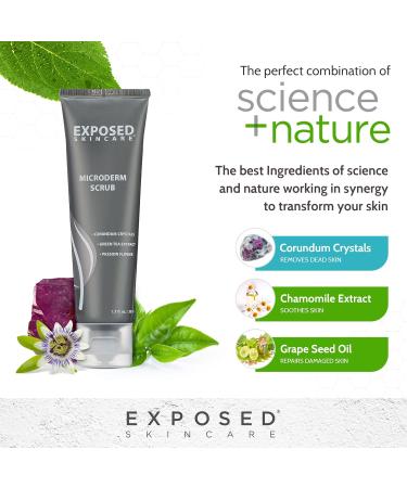 Exposed Skin Care Microderm Face Scrub - Exfoliate Acne Scars Blackheads & Fine Lines | Smooth Glowing Skin - 1.7 Fl Oz - Buy Online on GoSupps.com
