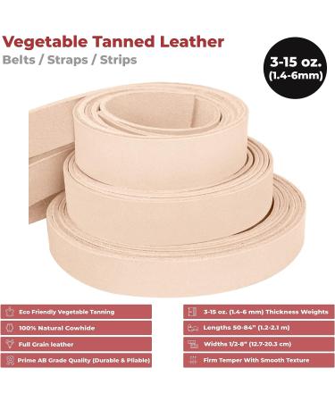 ELW Leather Blank Belt - 9-10 oz Thickness - Size 1-1/2 x72 - Vegetable Tanned Cowhide - DIY Belt Making - Crafting & Tooling - Buy Online on GoSupps.com