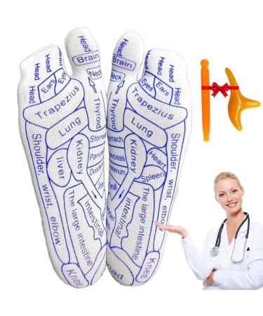Reflexzone massage socks reflexology sock set cotton foot reflex zone sock massage sock pressure point socks for foot reflex zones massage (1 pair men (40-44)) men (40-44) 1 pair