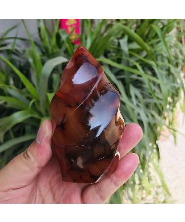 Natural Crystal Rough 200-300g Red Agate Crystal Flame Natural Carnelian Quartz Torch Gemstone Free Form Crystals Reiki Home Decor Stones - Buy Online on GoSupps.com