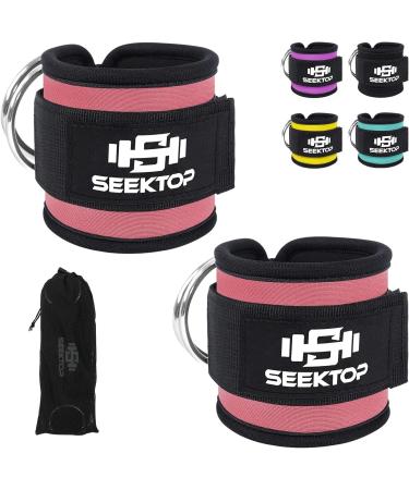 Seektop foot cable cable train kickbacks foot loops cable train foot loops for fitness training gym comfortable padded foot loops for women and men pink
