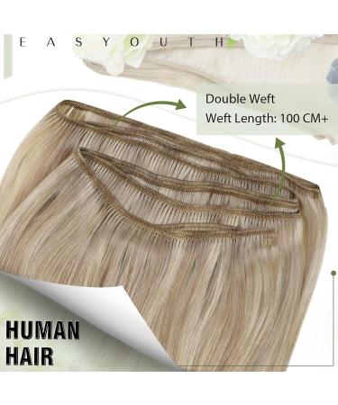 Easyouth Blonde Highlight Double Weft Human Hair Extensions - Ash Blonde Remy 20 Inch 100g - Buy Online on GoSupps.com